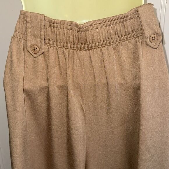 Vintage 70s JG Collection By Joyce High-Waisted Tan/Khaki Wide-Leg Culotte Pants - Picture 7 of 9